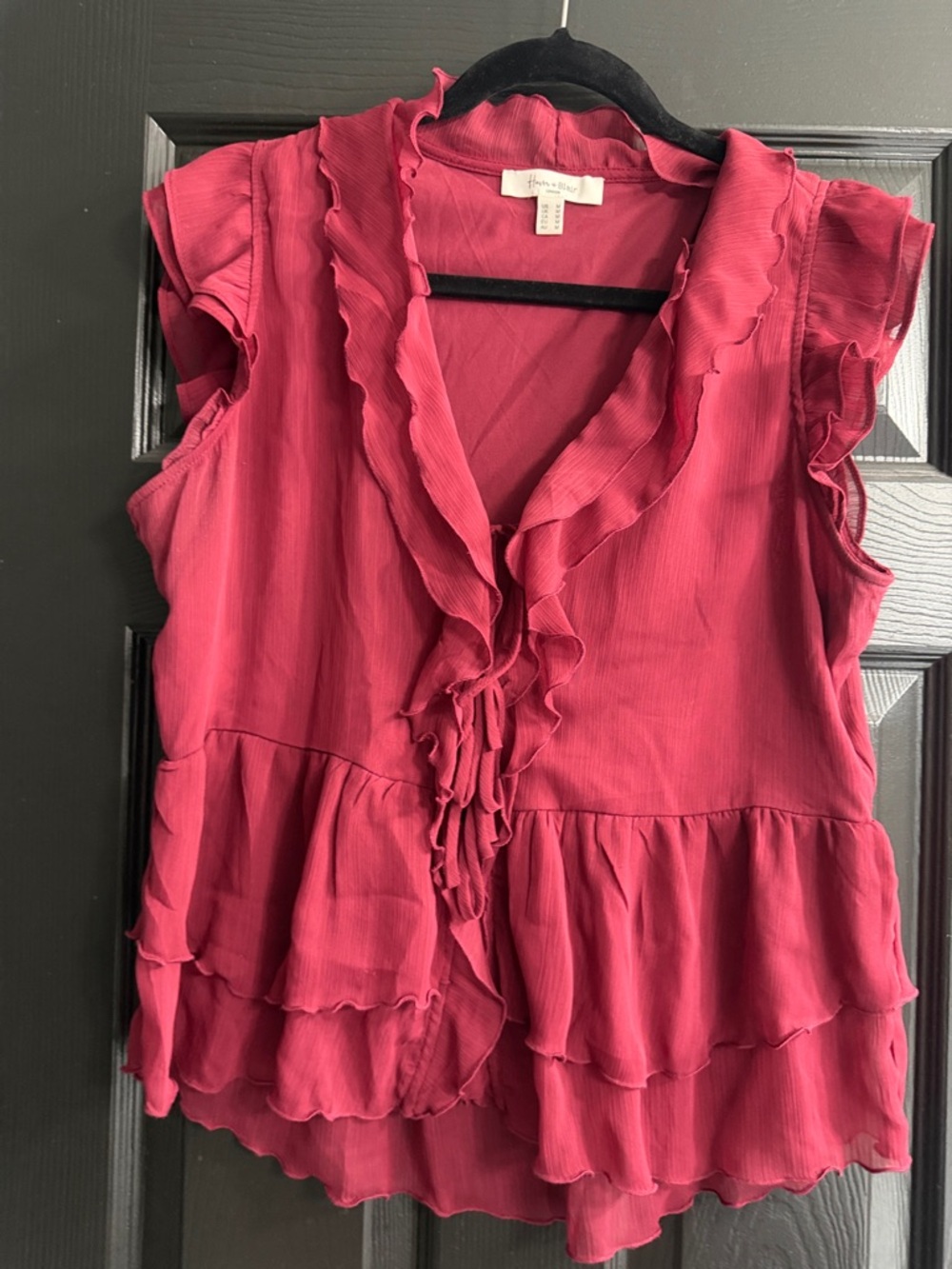 Ruffled Sleeveless Blouse - Berry Pink